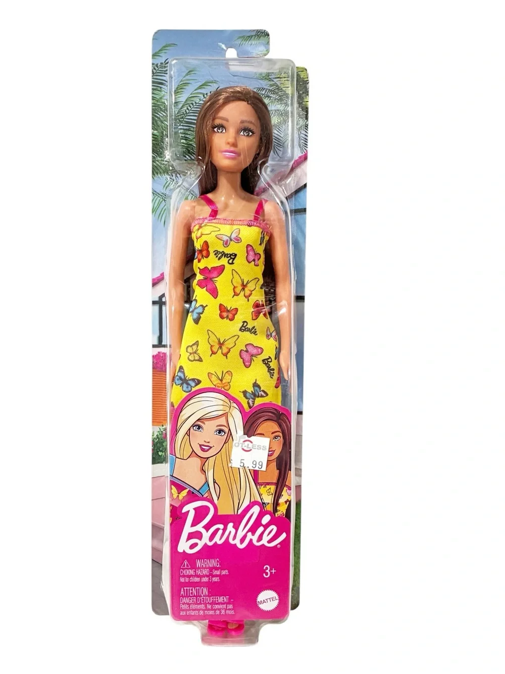 Barbie Entry Doll 4 Butterfly Dress Brown Hair NEW